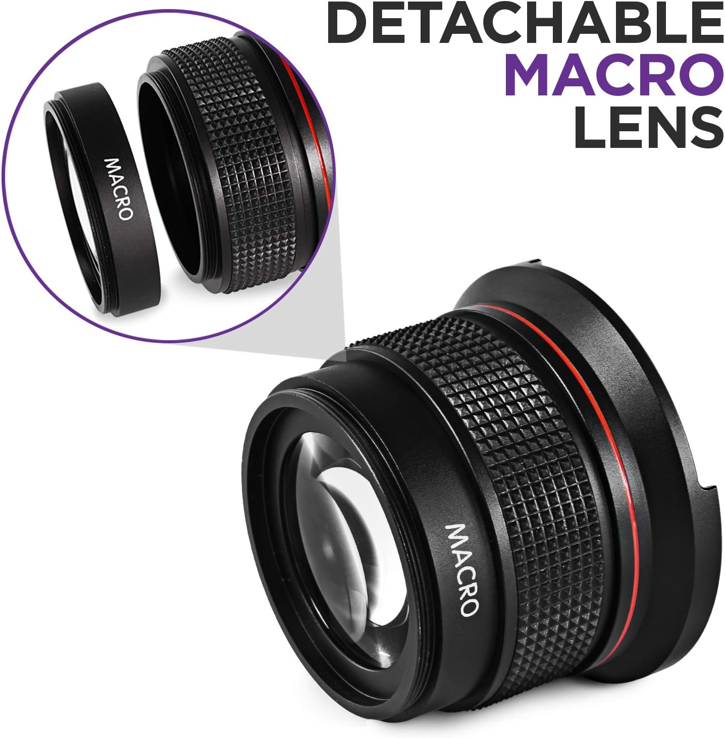 Altura Photo 58MM 0.35x Fisheye Wide Angle Lens (w/Macro Portion) for DSLR Cameras EOS Rebel 70D 77D 80D 90D T8i T7 T7i T6i T6s T6 T5i T5 T4i T3i T100 SL1 SL2 SL3 - Image 6