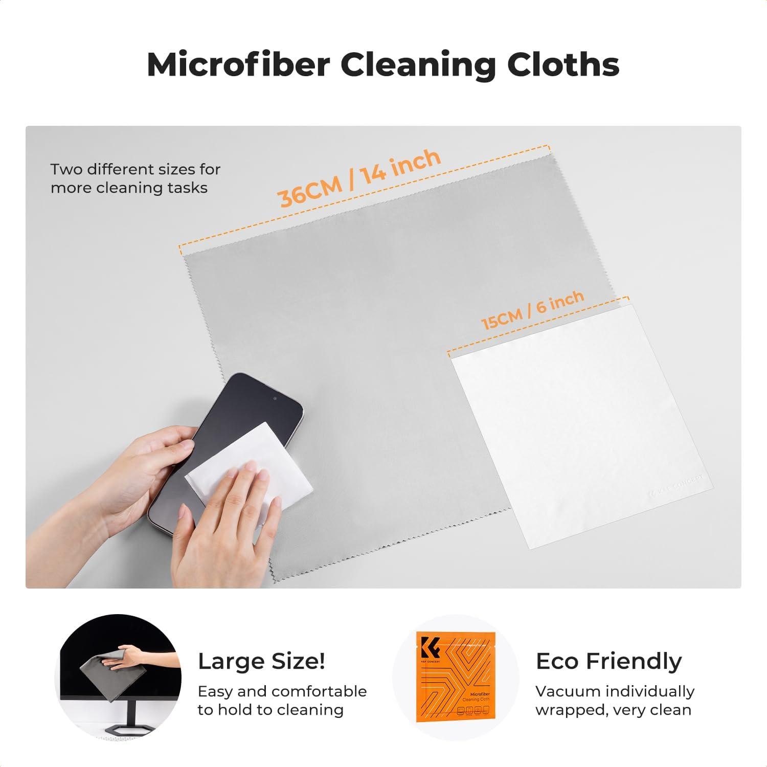 K&F Concept 25-1 Professional Camera Cleaning Kit with Full Frame Sensor Cleaning Swabs/60ML & 20ML Lens Cleaner/Cleaning Wipes/Camera Blower/Lens Pen Brush/Microfiber Cloths/Carrying Case - Image 8