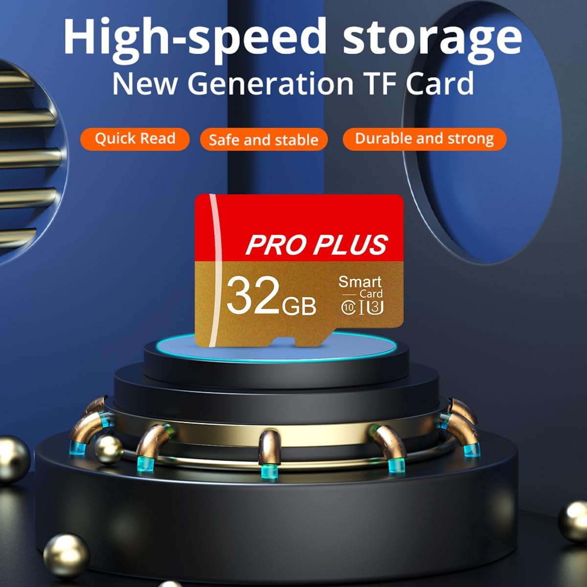 2 Pack TF Card 32GB with Adapter, High Speed Memory Card, UHS-I C10 A1 Memory TF Card for Tablet/Mobile Phone/Camera/Car Audio/Game Console (TF162 Red Gold 32GB) - Image 4
